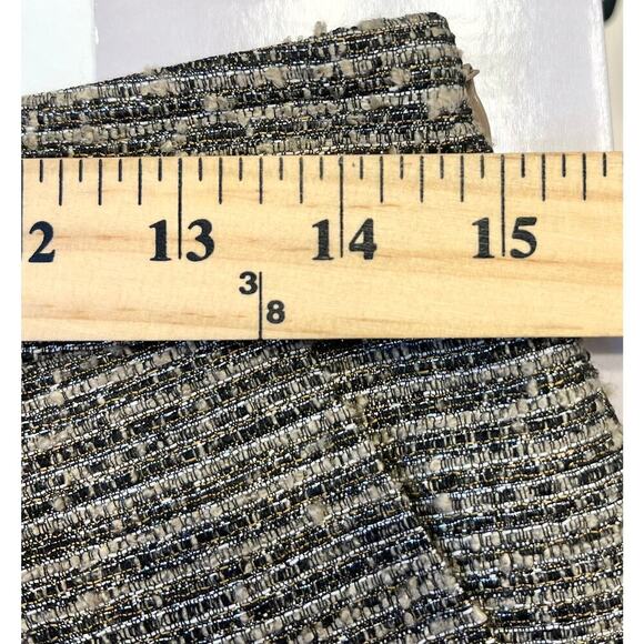 Tabitha Anthropologie Womens Avant Tweed Metallic Pleated Skirt Lined Gray 6 - Picture 7 of 10